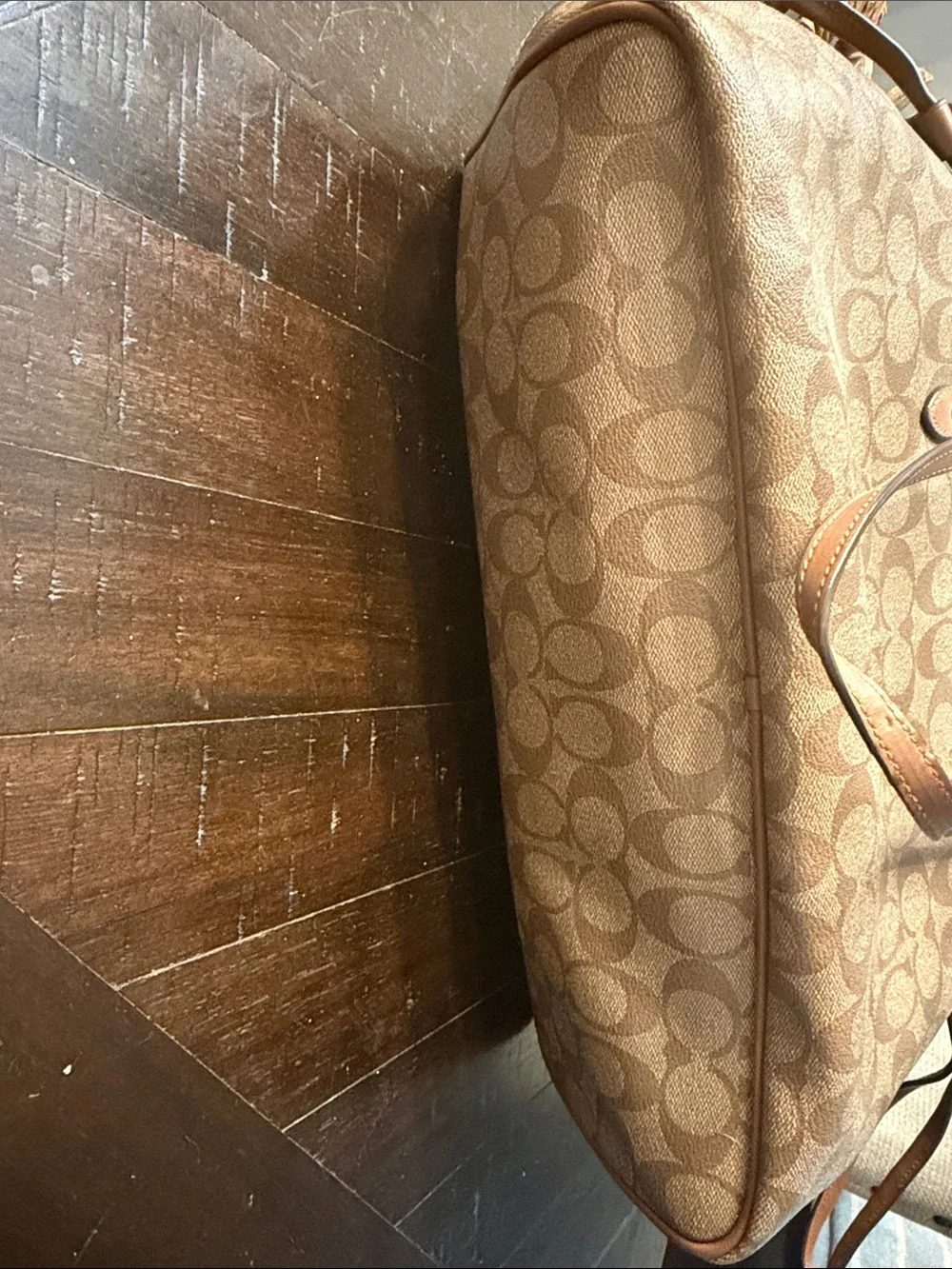 Coach Tan Brown Signature Canvas Messenger Bag